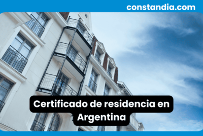 Edificio residencial moderno en Argentina, ilustrando el trámite para obtener el certificado de residencia.